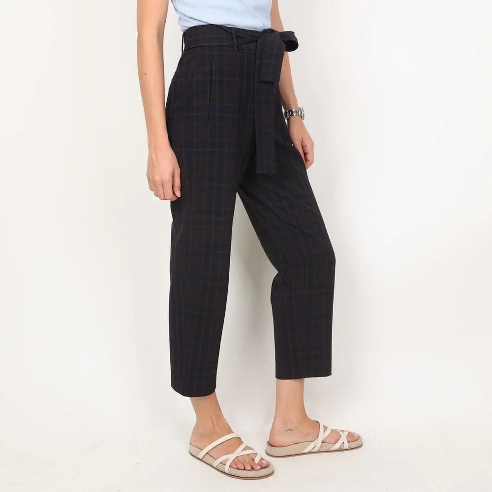 Aritzia  Wilfred Tie Front Jallade Pant Tweed Plaid